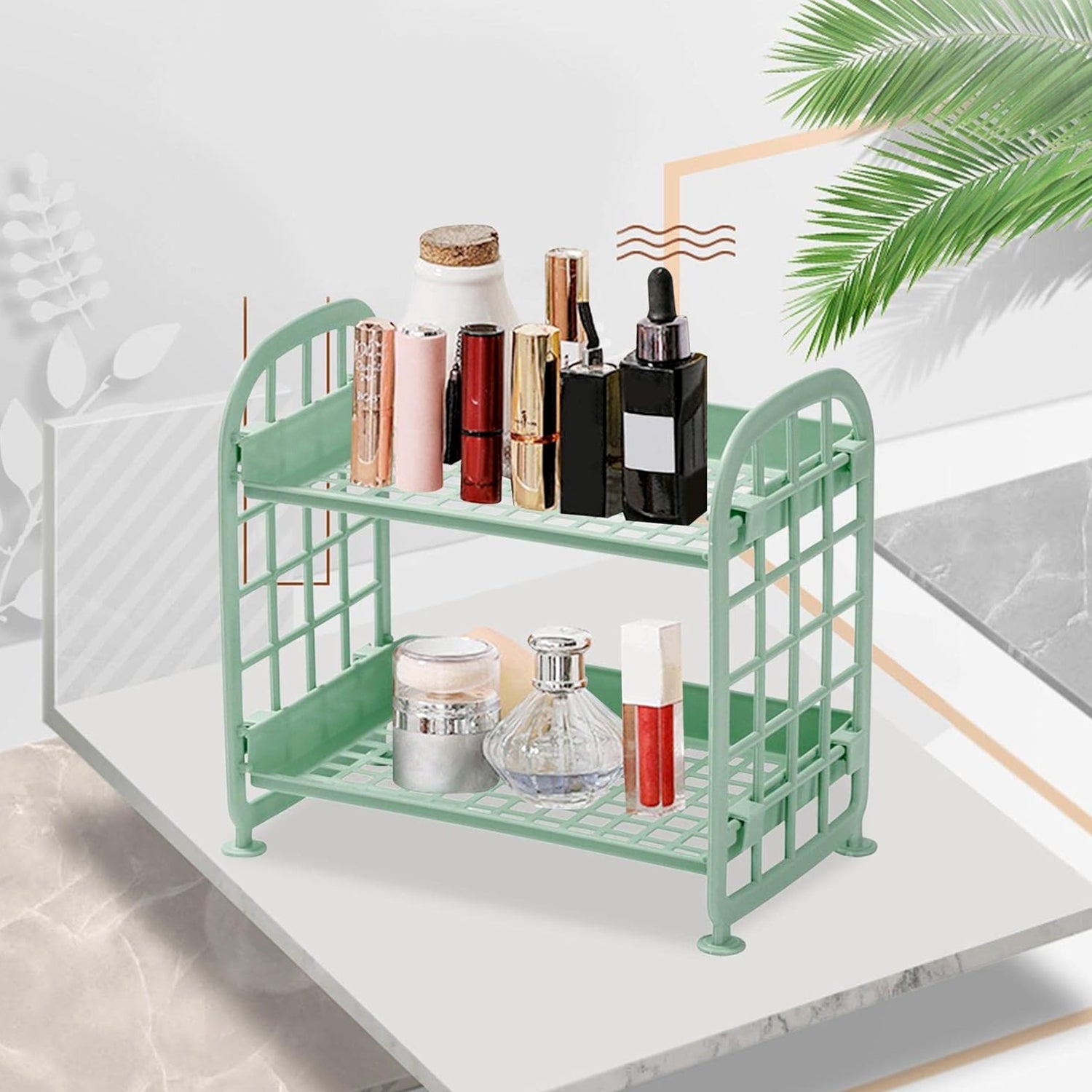 2Layer Foldable Plastic Small Storage Shelf / Rack (1 Pc / Mix Color) 2Layer Foldable Plastic Small Storage Shelf / Rack (1 Pc / Mix Color)